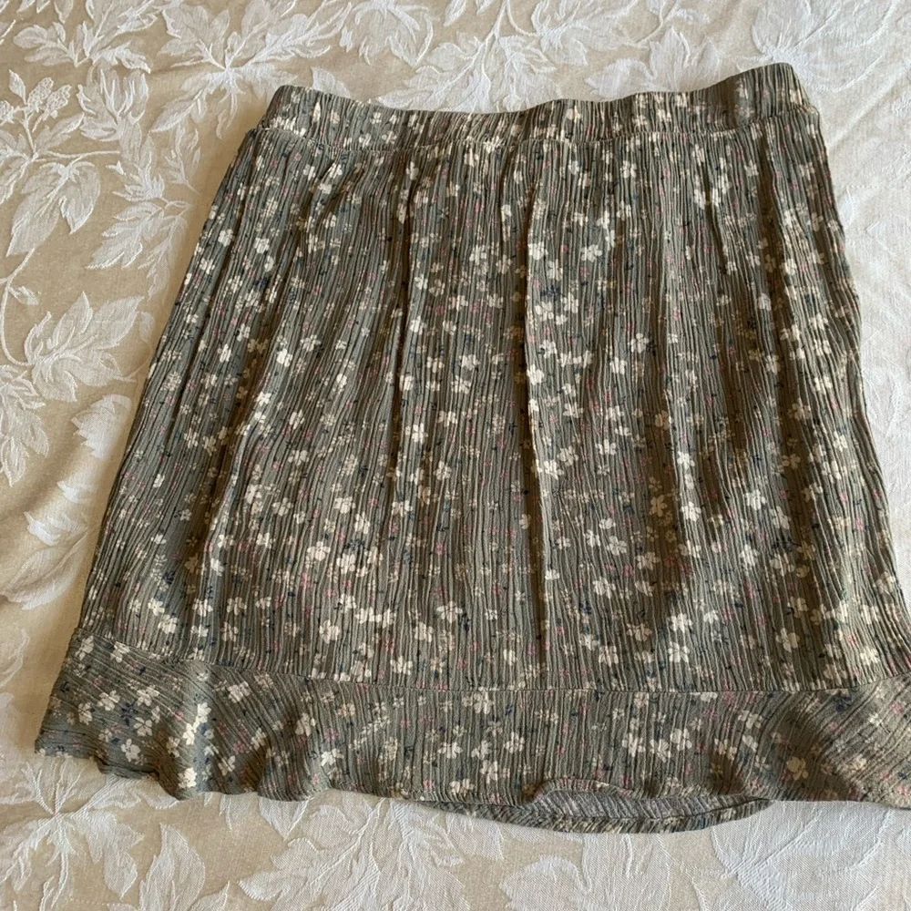 Floral Ribbed Crop Top & Skirt Set in Olive Green $18